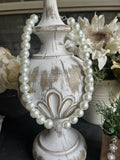 Silver Crystal and Large Pearl Strand Necklace
