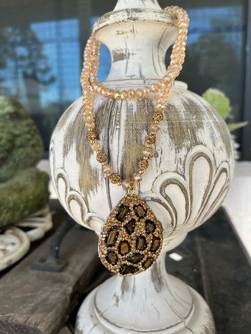Tabitha Crystal Leopard Necklace
