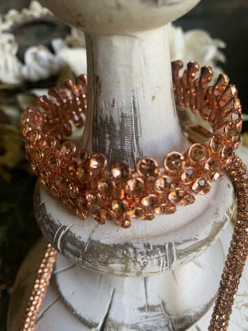 Tiny Rose Gold Crystals Stretch Bracelet
