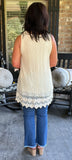 FrilLEE Lily Lace Sleeveless Blouse In Ivory