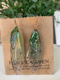 Pretty Butterfly Wing Earrings in Green