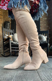 Sassy Suede Boots in Nude