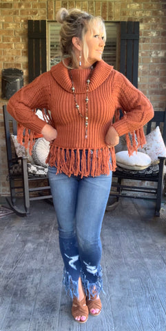 Rustic Vibes Sweater in Rust