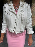 Over the Top Bling Denim Jacket in White