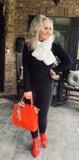 Holiday Glam Fur Scarf in White