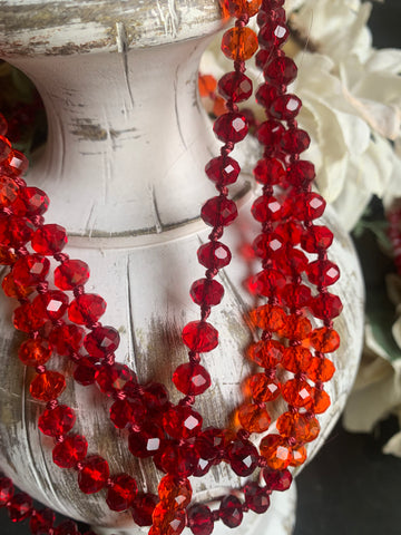 Cherry/Orange 60” Beads