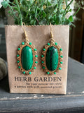 Kelly Green and Gold Pretty Earrings