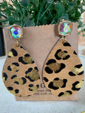 Taupe/Gold Leopard Earrings