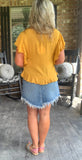 Lily Fringe Denim Medium Wash Skirt