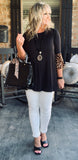 Leopard Ruffle Sleeve Top