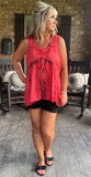 Sharla’s Lace Top in Deep Coral Plus