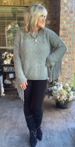 Fabulous Fringe Chenille Sweater in Sage
