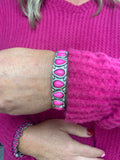 Pink Teardrop Cuff Bracelet