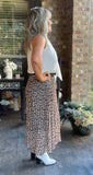 Pleated Leopard Skirt