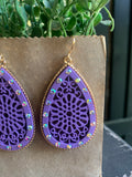 Lavender AB Crystal Teardrop Earrings