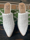 FrilLEE White Woven Mules