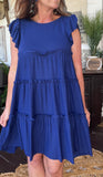 Pretty Ruffles Dress in Light Navy