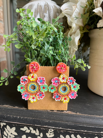Summer Bouquet Beaded Earrings