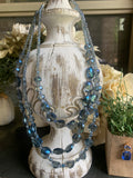 Pretty Blue Iridescent 3 Strand Necklace